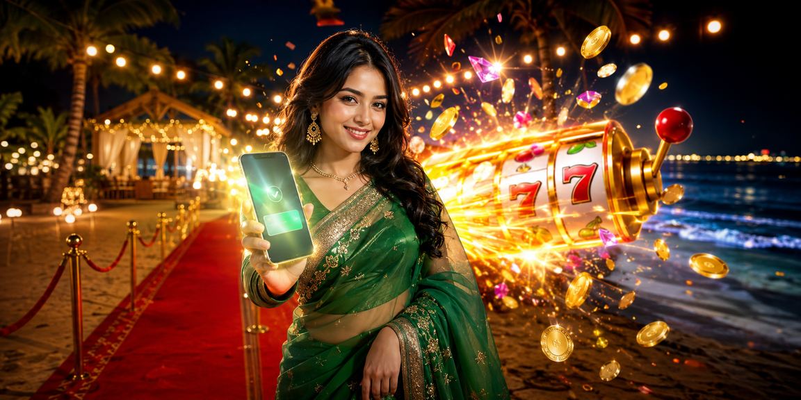সেন্ট মার্টিনে শাড়ি পরে স্লট গেম খেলছেন একজন ব্যবহারকারী